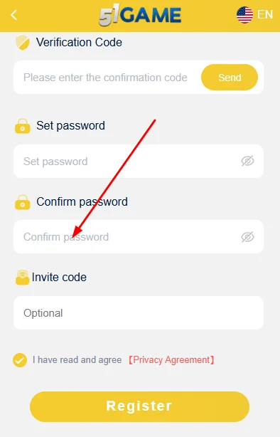 Confirm the password